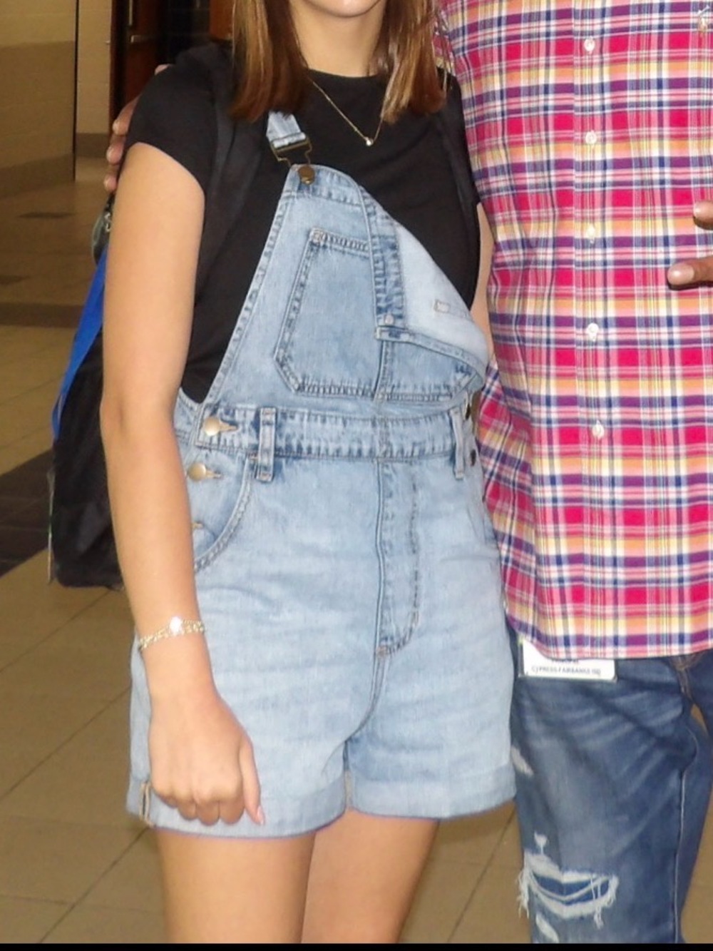 Altar'd State Light Blue Denim Short Overalls
